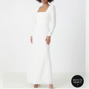 BCBG Faye Square Neck Evening Gown